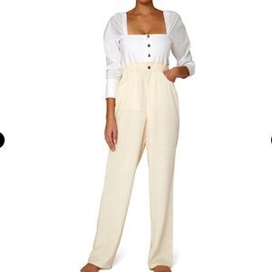 WeWoreWhat White/Tan Romper Size Large